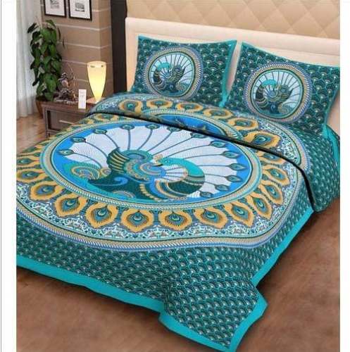 Cotton Printed Bed Sheet  by Mansha and Sons Handloom