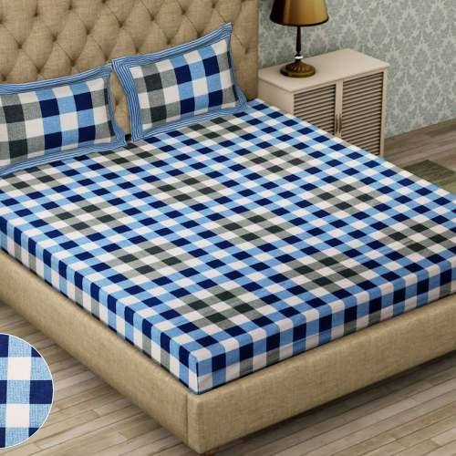 Cotton Checks Design Bed Sheet by Rajendra Enterprises