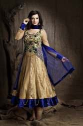 Golden Blue Anarkali Suits