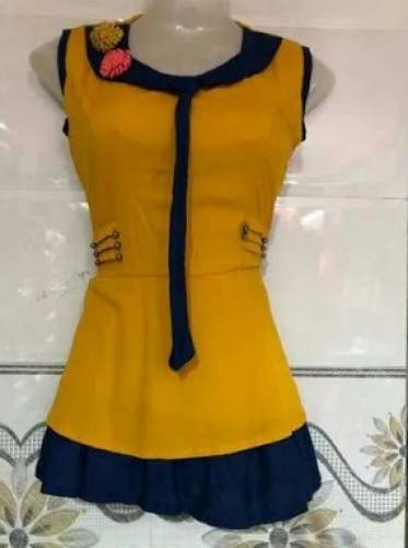 Mustard Yellow Rayon Western Top by S R and Sons