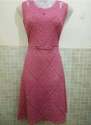 Sleeveless Rayon Pink One Piece Dress 