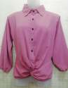 Stylish Pink Girls Plain Shirt 