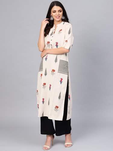 Regular Wear Straihjt Cur Cotton Kurti by Dudani Retail Pvt Ltd 