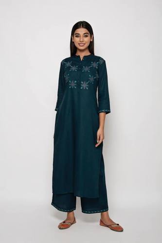 Office Wear Collar neck Kurti Pant Set by Kurti Nest