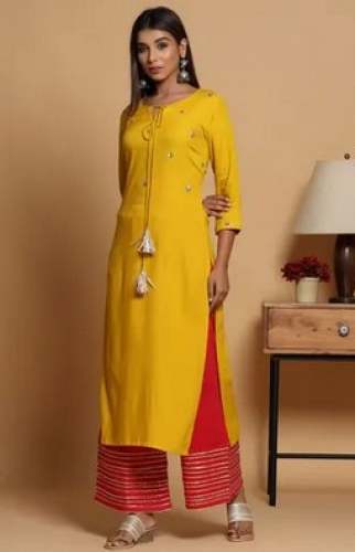 Yellow and Red Palazo Suit Collection  by Khorania Global Ventures