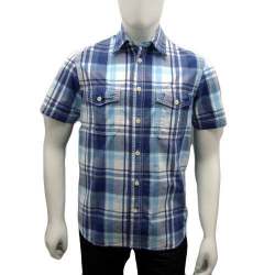 Men Cotton Checks Half Sleeve Shirt