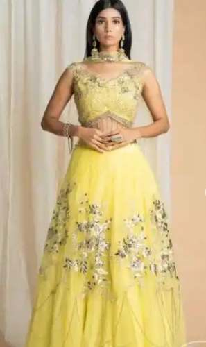 New Arrival Yellow And Silver Lehenga Choli  by Piharwa