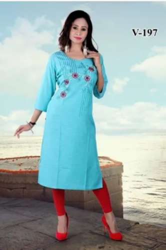 VB Sons Rayon Straight Kurti by V B Sons