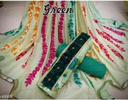 Multi Cotton Dress Material With Fancy Dupatta