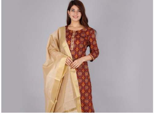 Button Kurta With Zardozi Buttons 