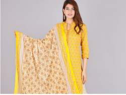 Collar Neck Cotton Kurta with Pants 