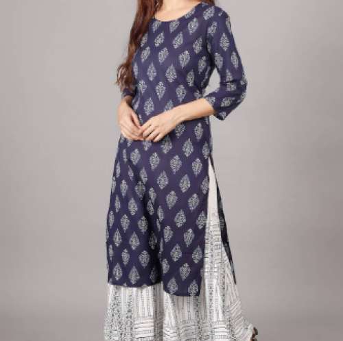 Ladies Printed kurtis with palazzo pant by Shivoham