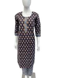 Office Wear Black Kurti Pant Set 