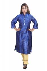 Checks Design Taffeta Silk Kurti