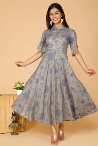 Buy Grey Floral Printed Kurti At Wholesale Rate