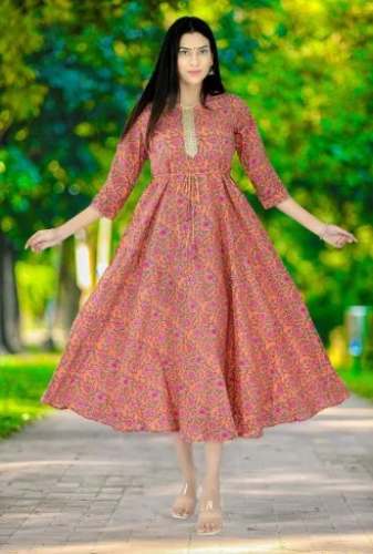 Buy Printed Cotton Anarkali Kurti
