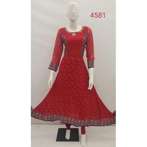 Party wear Anarkali Red Kurti 4581 by Salsa