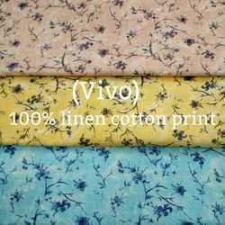 Linen Cotton Print Shirting Fabric