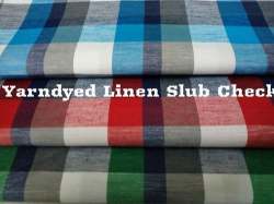 Yarn Dyed Linen Slub Check Fabric