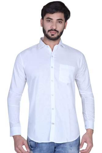 Full Sleeve White Plain Shirt for men by Amrendra Kshatriya