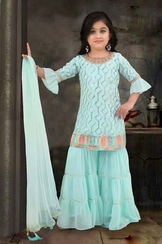 Functional Wear Kids Girls Gharara Set 