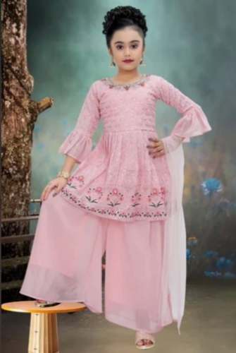 Wedding Wear Kids Girls Stylish Palazzo Suits by Deep Sagar