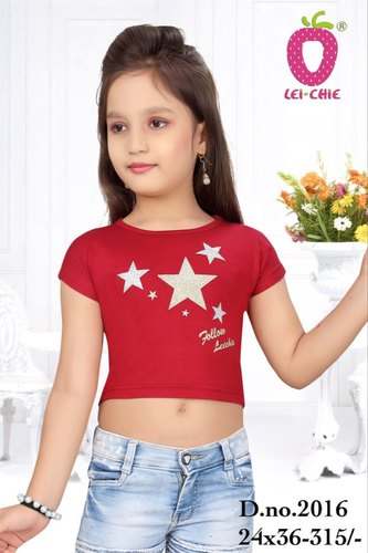 Printed Crop top for Kids Girls  by Lei Chie Clothing Company
