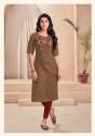 Antra 100% Cotton Slub With Embroidery Kurti thumb 3