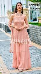 Zaveri Skypio Georgette Readymade Sharara Suit