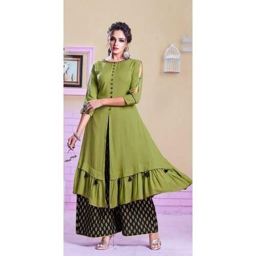 Ladies Designer Kurti palazzo Set by Charu Faishon Collections