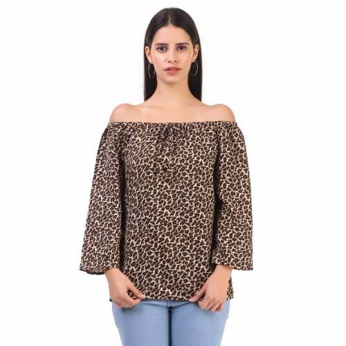 Ladies Crepe Off Shoulder Top