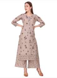 Trendyrabbit Printed Kurti Palazzo Set