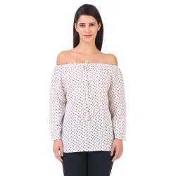 White Off Shoulder Top for Ladies