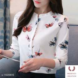 Butterfly Twill Cotton Ladies Shirt 