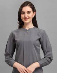 Long Sleeve Solid Color Cotton Shirt Top for Girls