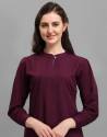 Long Sleeve Solid Color Cotton Shirt Top for Girls thumb 1
