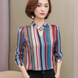 Multi Color Lining Pattern Women Shirt