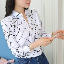 White Stylish Collar Girls Shirt