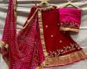 Pure chinon crap lehenga thumb 1