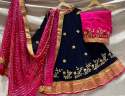 Pure chinon crap lehenga thumb 4