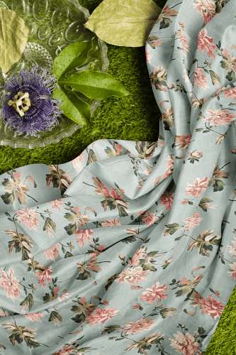 Crepe Silk Fabric with a Stunning Floral Print by Vogzy