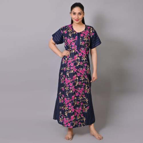 Echinacea Flower Design Nighty - (Dark Blue)