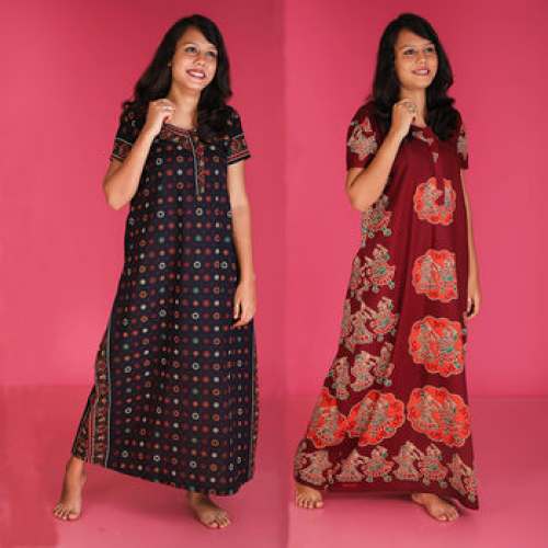 Gujari & Sun Flower Design-Blue & Maroon-Pack Of 2