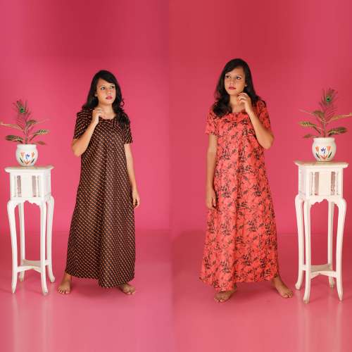 Rudhrakhs& Flower Brown&Rust(Pack Of 2)  by Nighty Bazaar