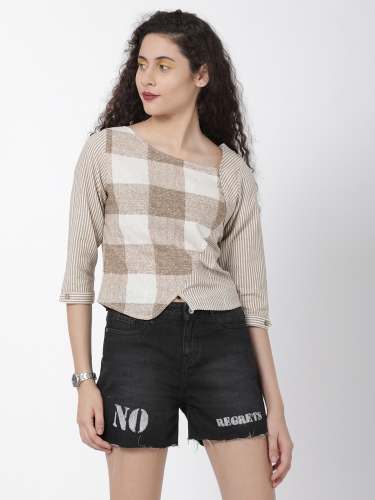 Stylish Checkered Printed Top