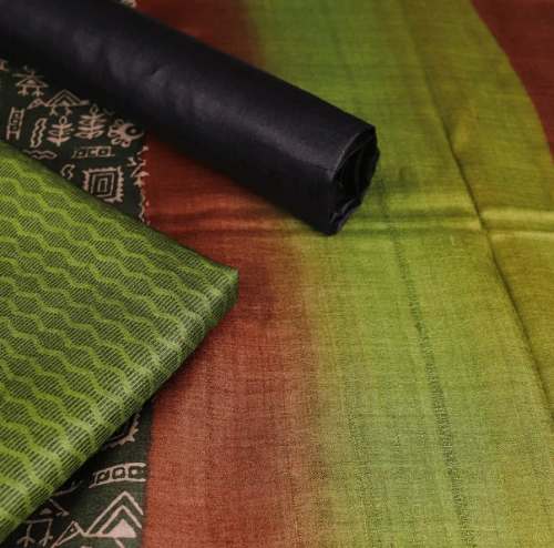 Handloom Tussar Silk Dress Material