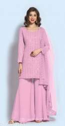 Faux Georgette Sequence Embroidered Sharara suit