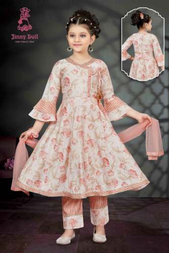 Kids Party Wear Suit With Dupatta  by Jinny Doll