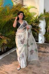 a new exclusive floral handwork sarees