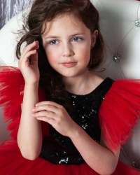 Beautiful Red Soft Net Kids Gown 